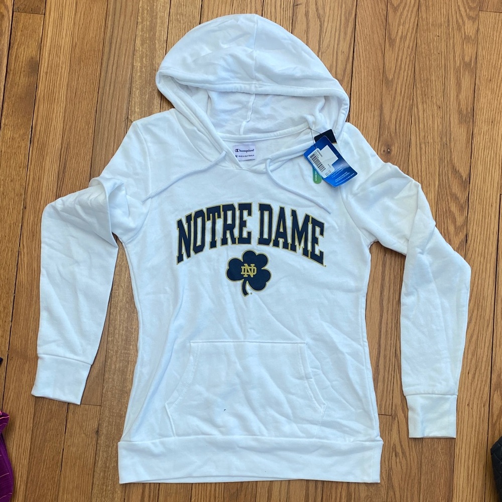Champion White Notre Dame Hoodie